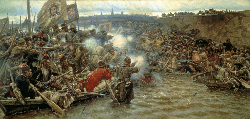 В. Суриков. «Покорение Сибири Ермаком Тимофеевичем», 1895.