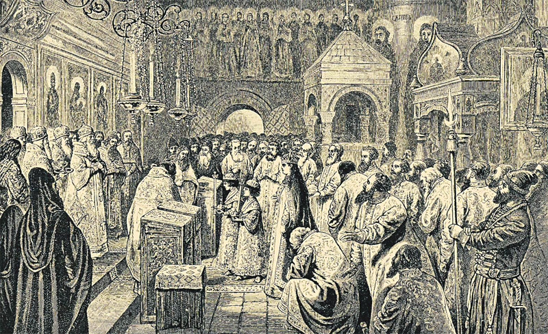 Венчание на царство Ивана V и Петра I. 