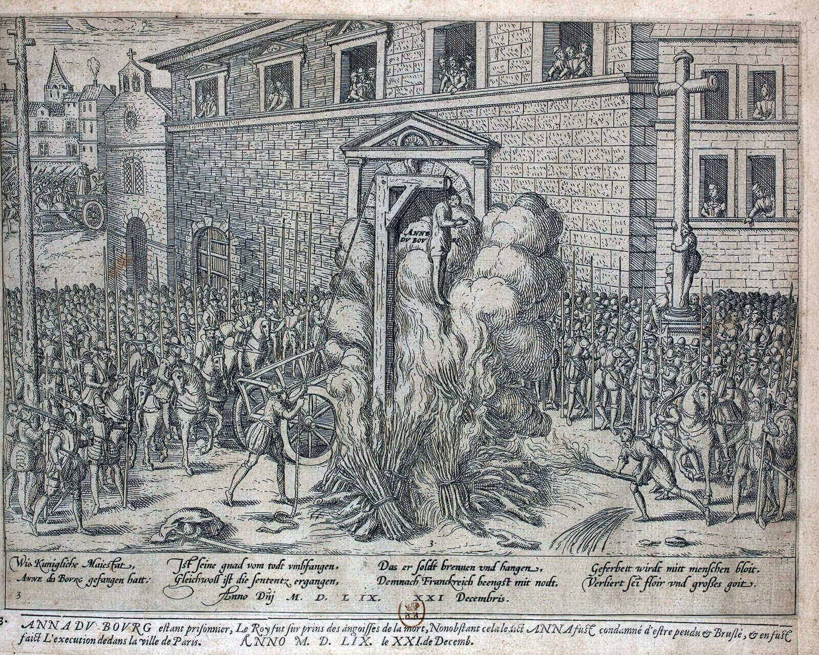 Казнь Анна дю Бура на Гревской площади, 1650 г. Франц Хогенберг.