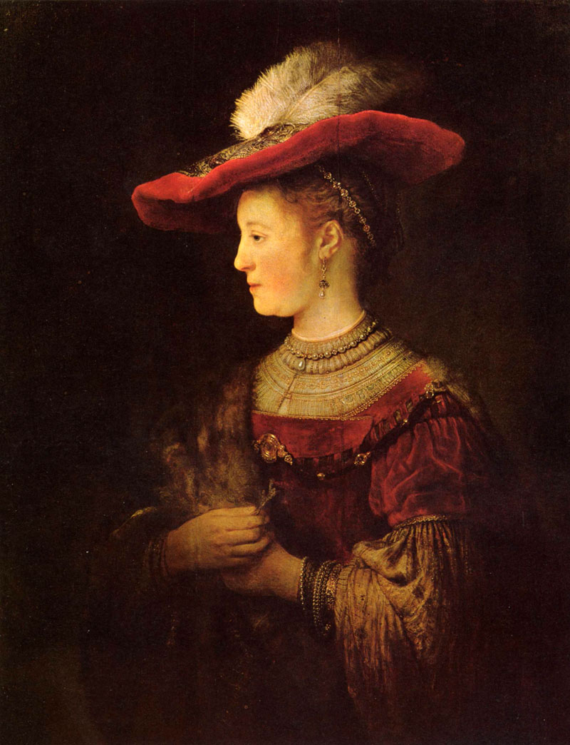 Саския в красной шляпе, 1633/1634 годы.