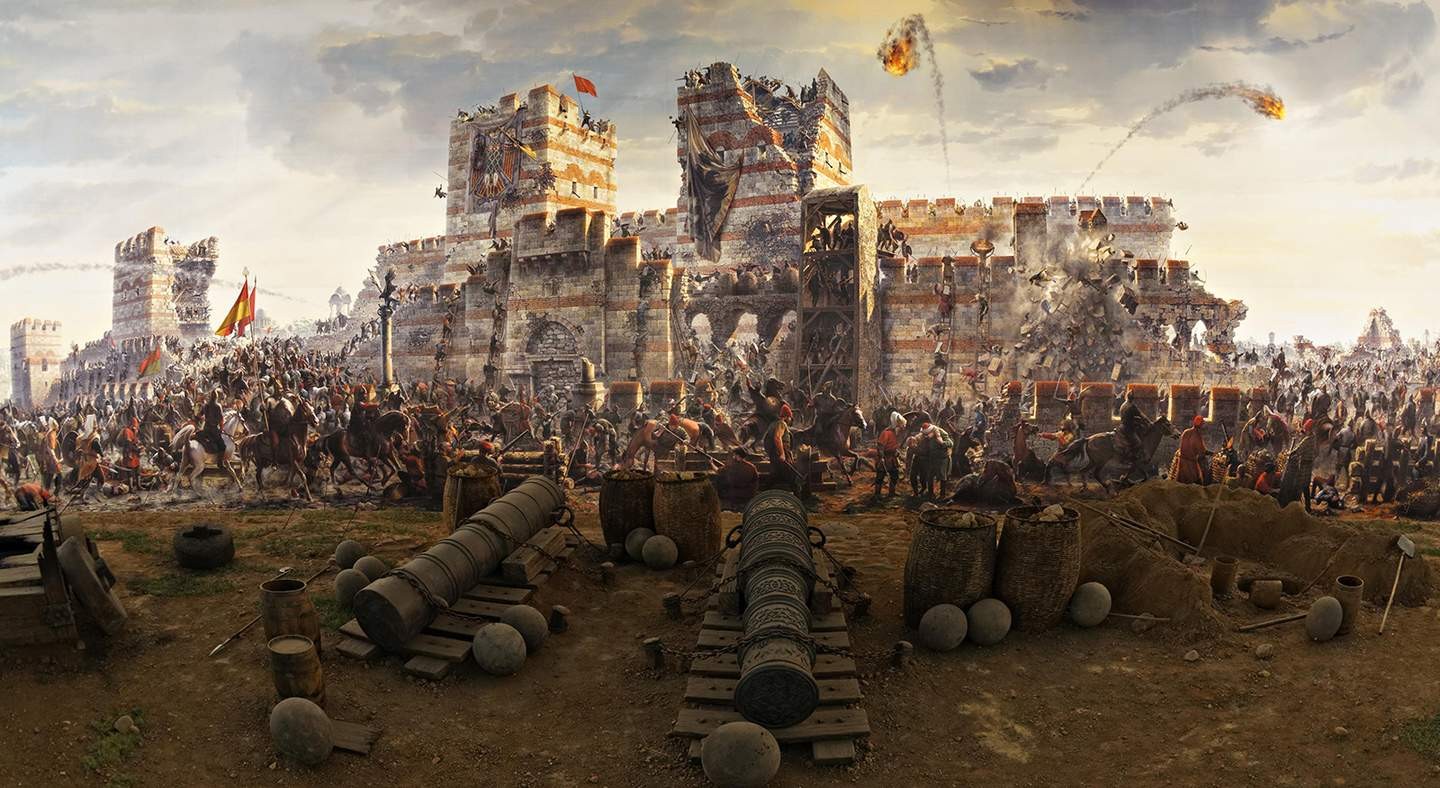 Пушки Урбана под стенами Константинополя. 