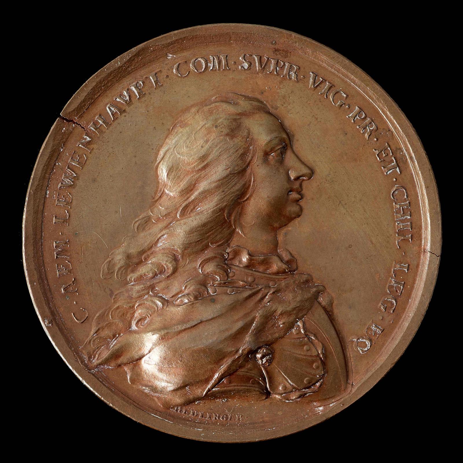 Карл Эмиль Левенгаупт на медали 1734 года.