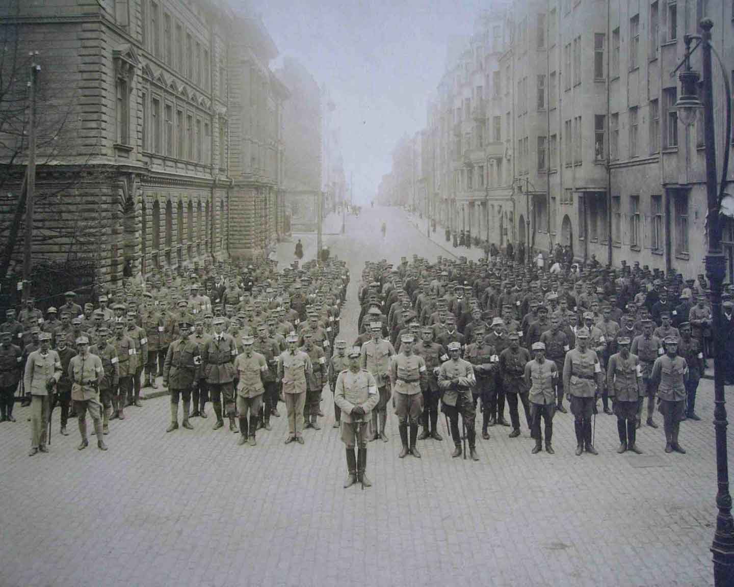 Шведская добровольческая бригада в Хельсинки, май 1918 года.