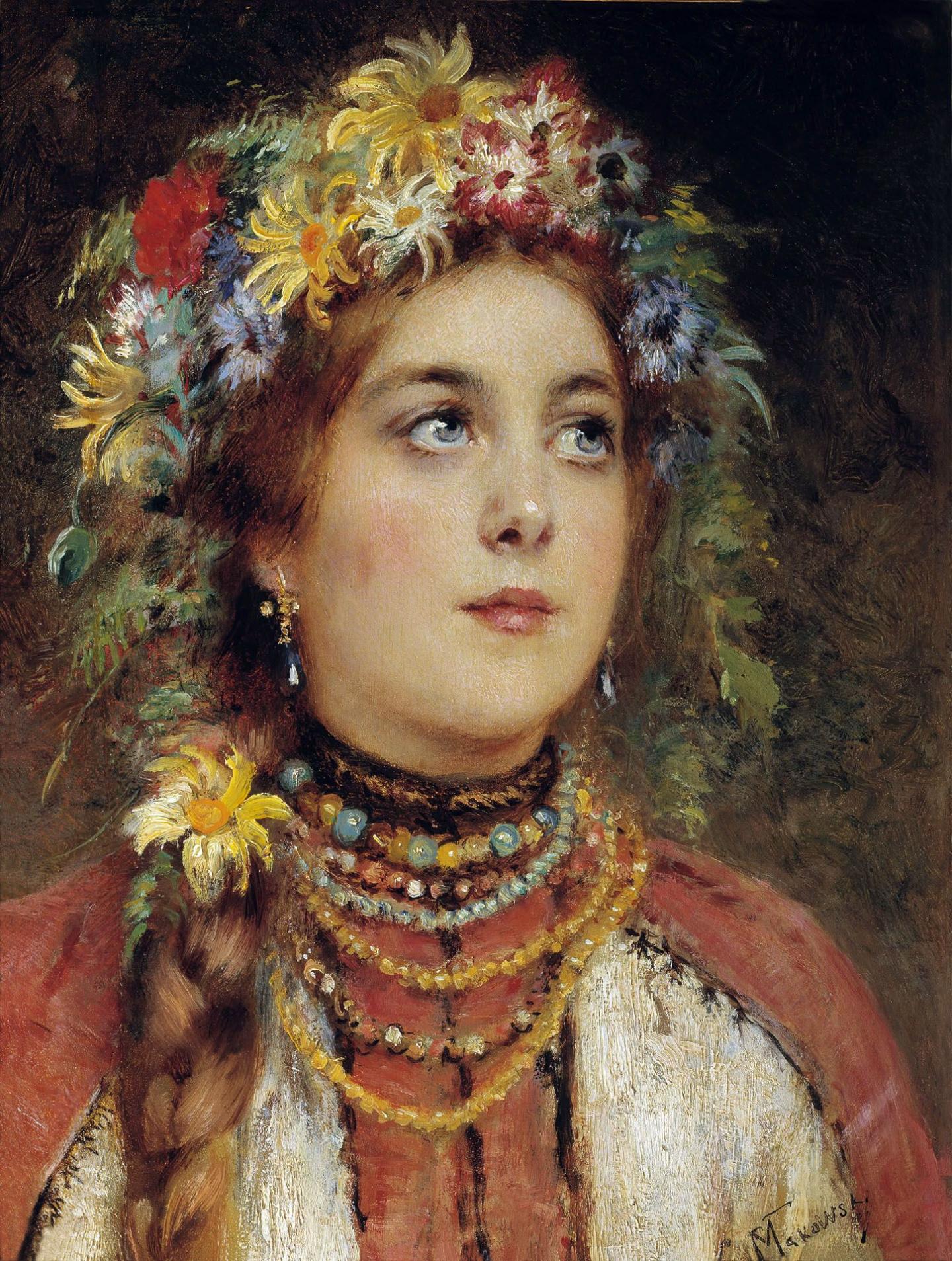 Русская красавица. Худ. К. Маковский, не ранее 1900 г.