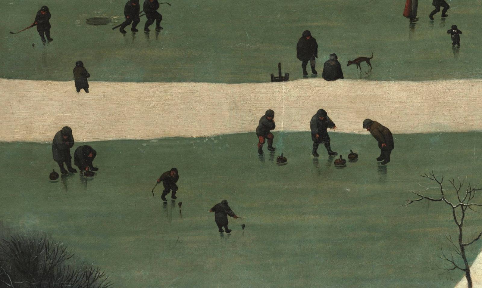 Игра в кёрлинг. Фрагмент картины «Охотники на снегу», 1565.