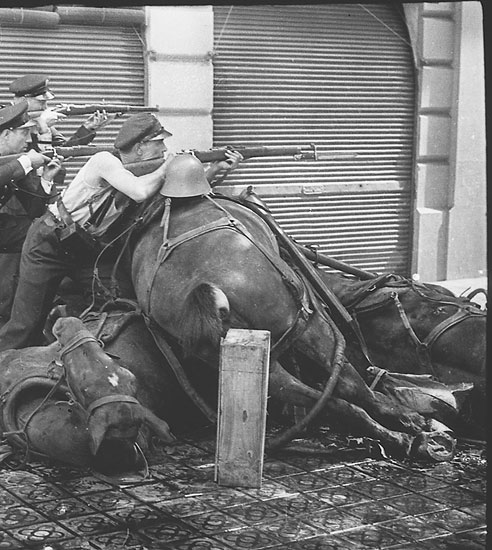 Баррикады из убитых лошадей. Барселона. Июль 1936 года