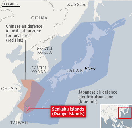 Спорные острова Сэнкаку и их&nbsp;экономическая зона.