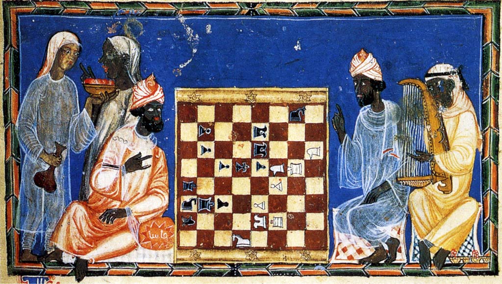 Партия в шахматы в мавританской части Испании. Миниатюра в «Книге игр» Альфонсо Мудрого, 1282 год.jpg