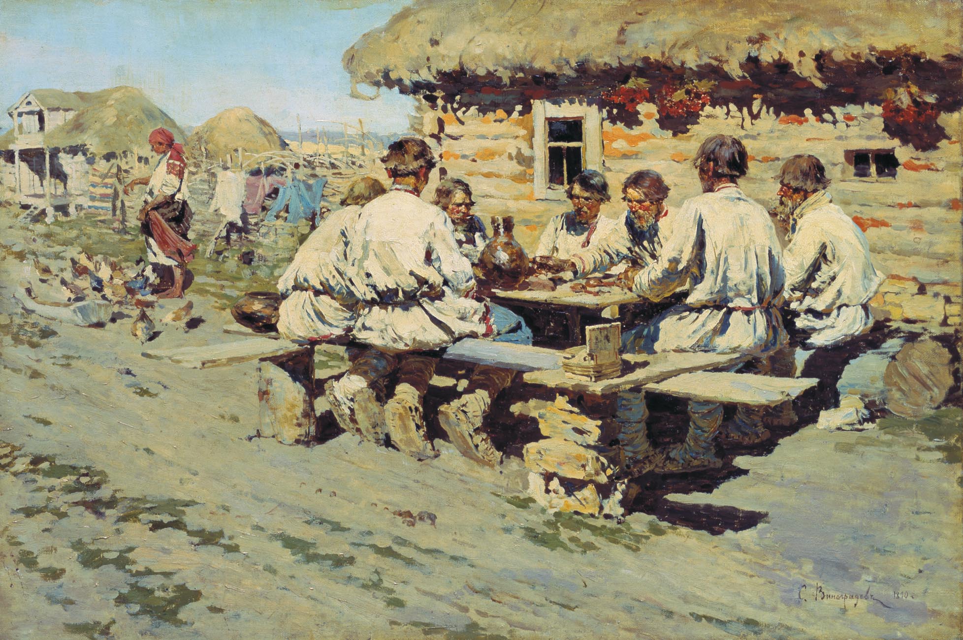 Виноградов С. А. Обед работников. 1890. <br>