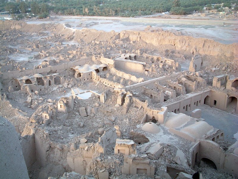 Крепость Арг-е Бам после землетрясения