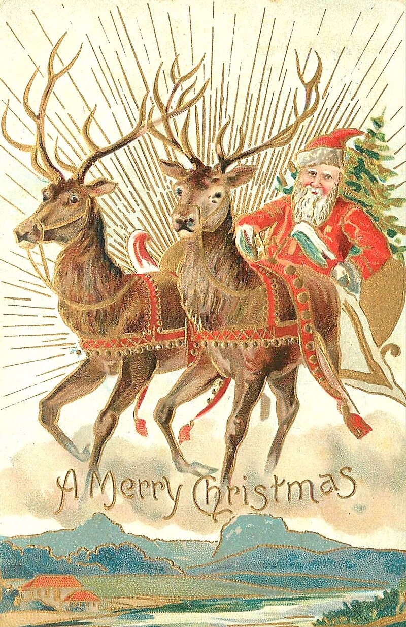 Рождественская открытка 1907 года с Сантой..jpg