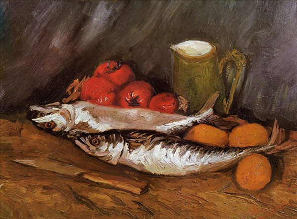 Натюрморт с макрелью лимонами и томатами 1886.jpg