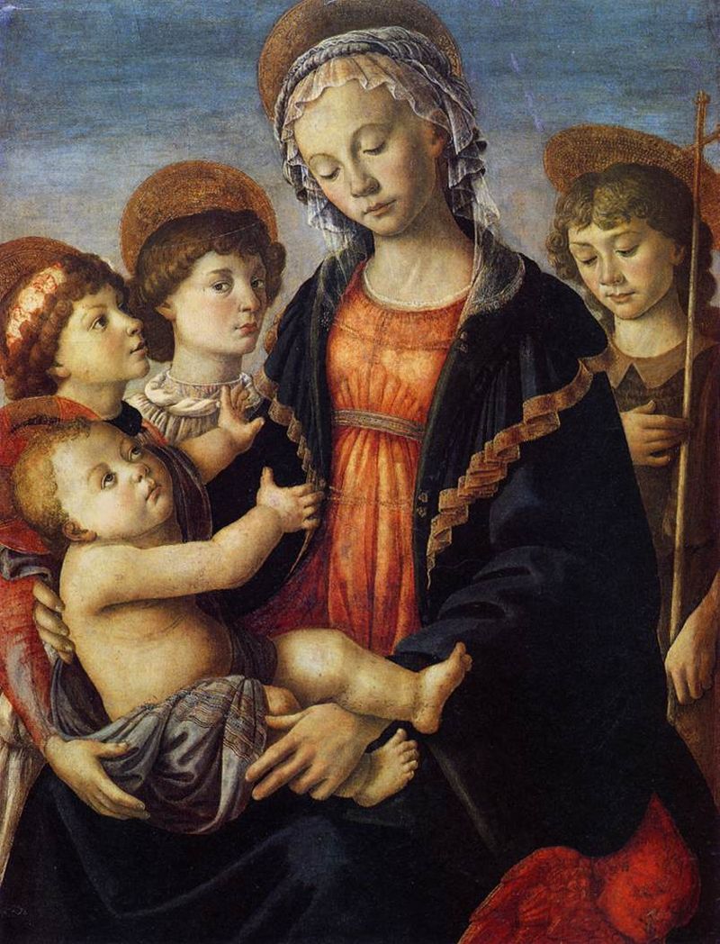 1 Мадонна с младенцем двумя ангелами и юным Иоанном Крестителем 1465-1470.jpg