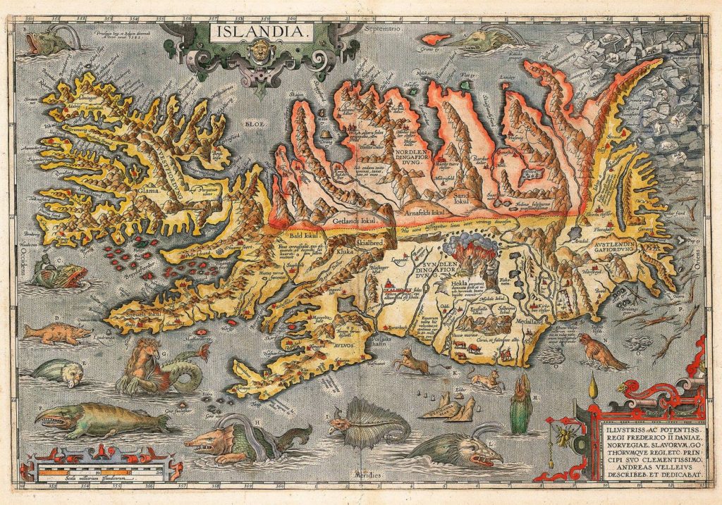 Средневековая карта Исландии.