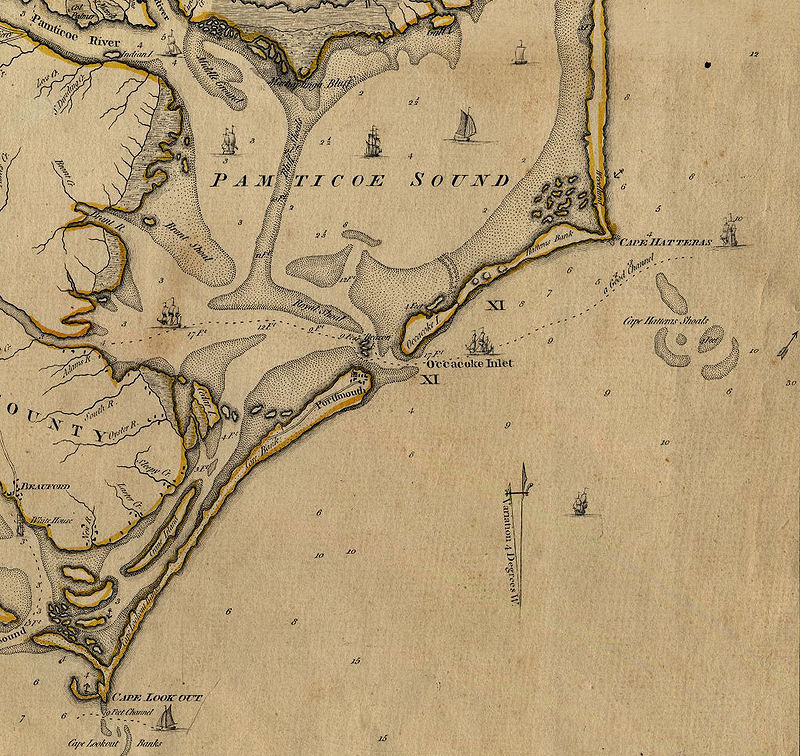 Карта острова Окракок, где погиб Черная Борода.jpg