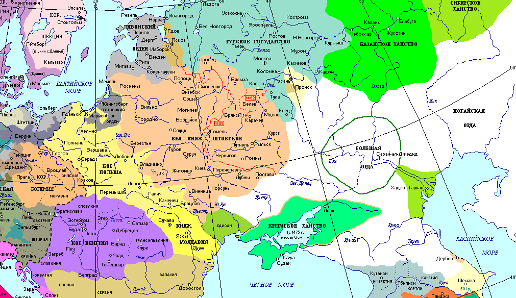 Рис.1.png Карта Восточной Европы в конце XV века.