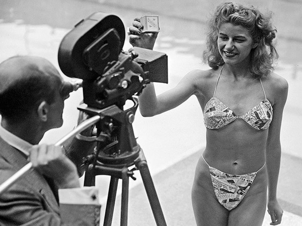 Мишель Бернардини — первая женщина, публично появившаяся в&nbsp;бикини. 1946.