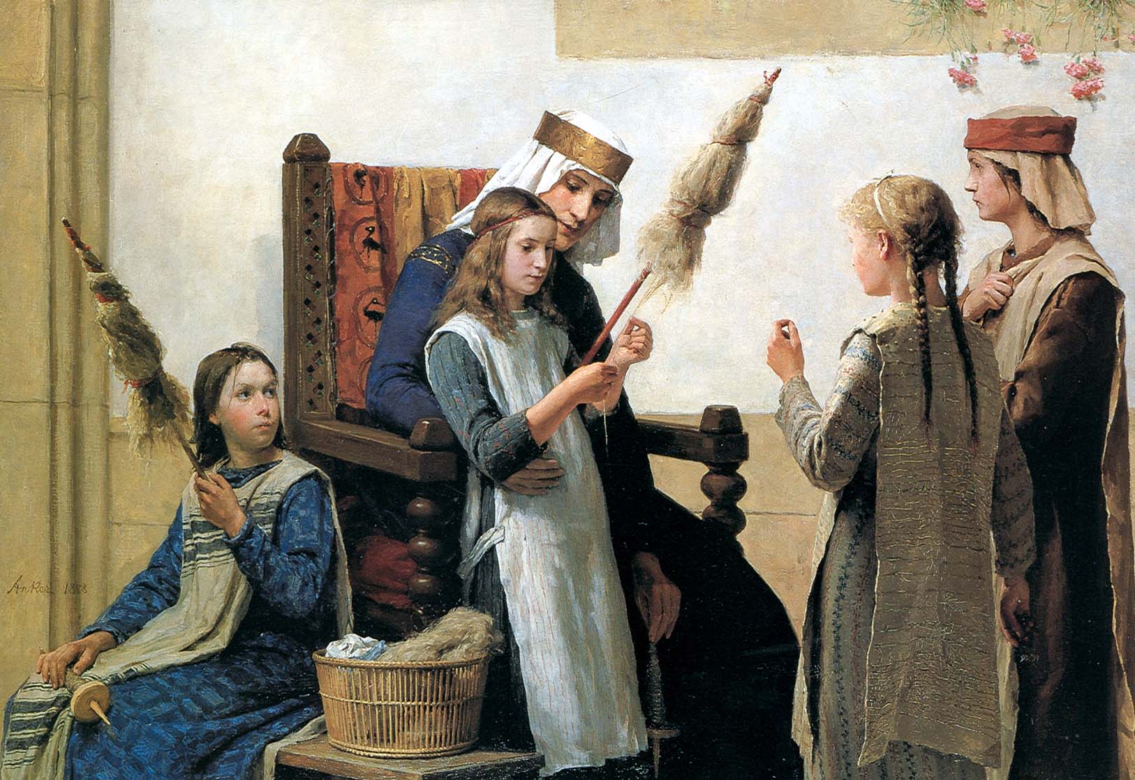 Альберт Анкер. Королева Берта и юные пряхи.jpg Альберт Анкер. Королева Берта и юные пряхи.jpg