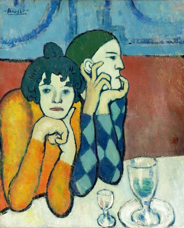 Пабло Пикассо «Арлекин и его подружка. Странствующие гимнасты».jpg