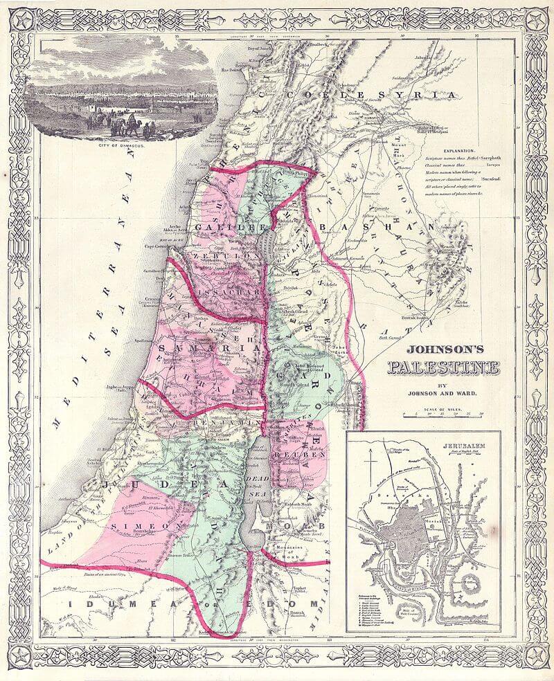 Карта Палестины, около 1864 г..jpg