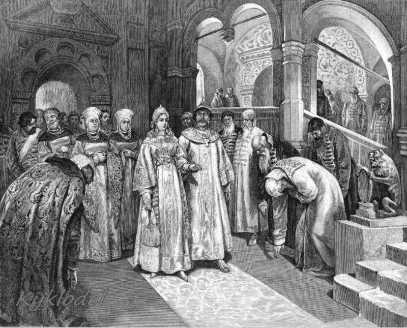 Василий III вводит во дворец Елену Глинскую