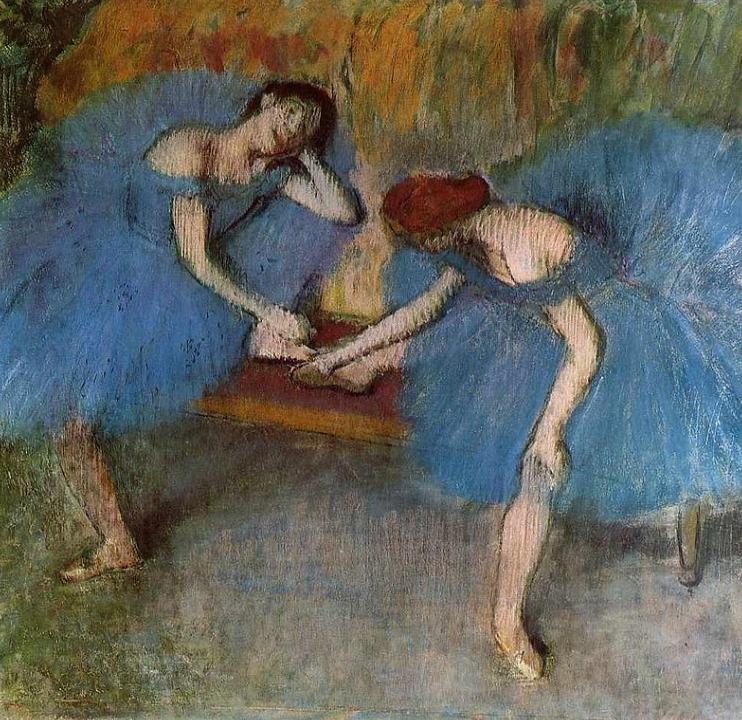 Две отдыхающие танцовщицы (Голубые танцовщицы). 1905—1910 гг
