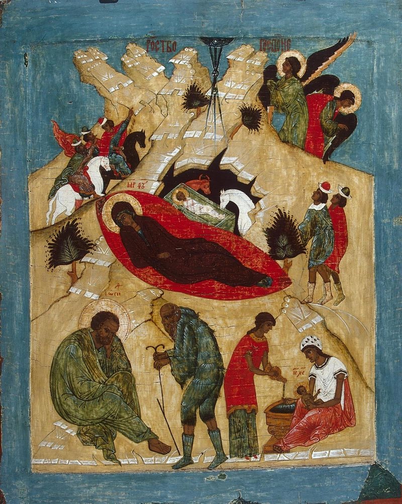 Икона «Рождество Христово», Новгород, XVI век..jpg