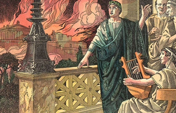 Нерон в время большого пожара в Риме.