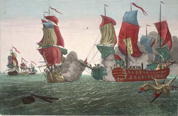 Корабль Джонса Bonhomme Richard атакует английский фрегат Serapis, 1779.jpg