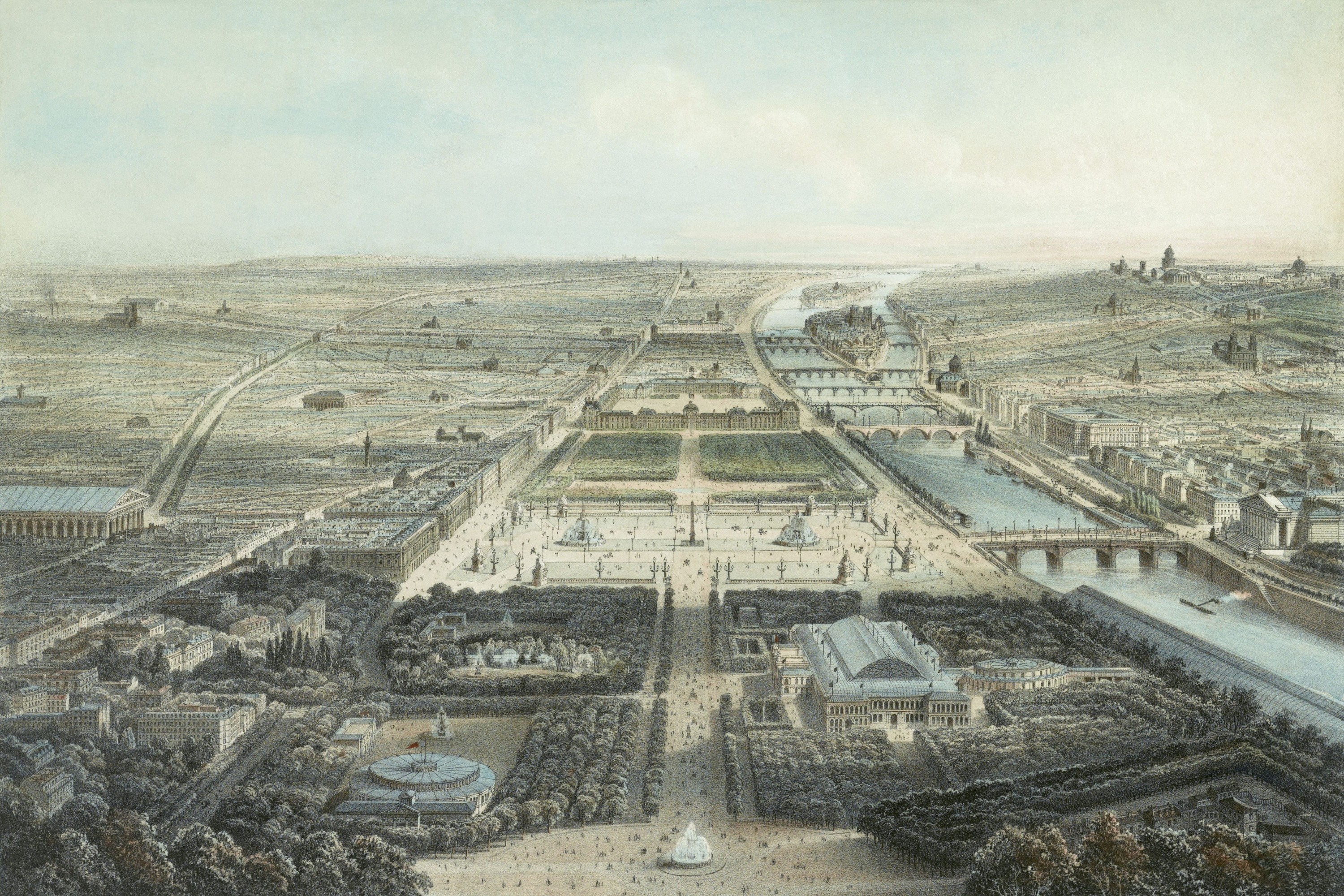 Елисейские поля в 1860 году.