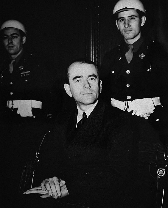 Альберт Шпеер на Нюрнбергском процессе.