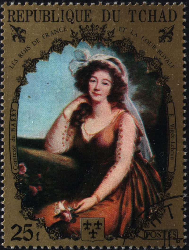 Марка с портретом Дюбарри работы Элизабет Виже-Лебрен.png