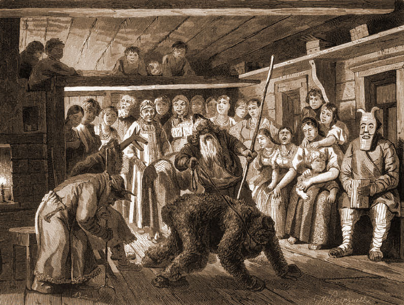 Ряженые. Рисунок П. Каверзнева, XIX век.jpg