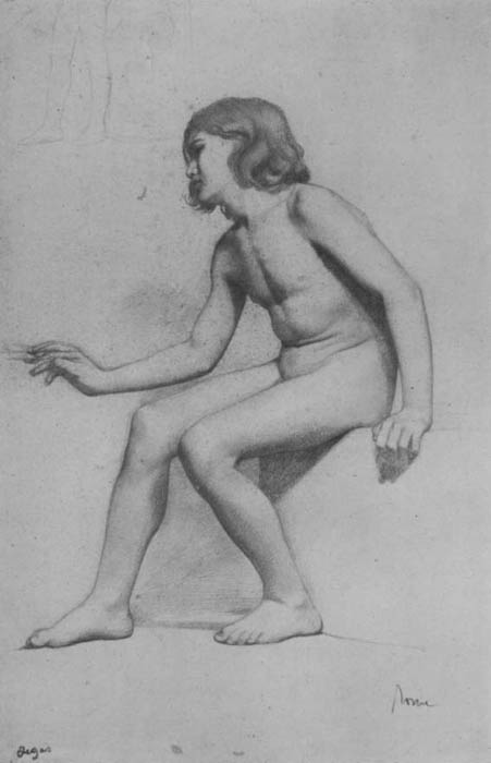 Сидящий обнаженный мальчик. 1856 год