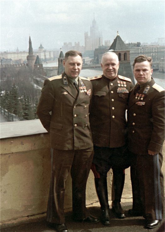 Покрышкин, Жуков и Кожедуб, 1&nbsp;июня 1967.