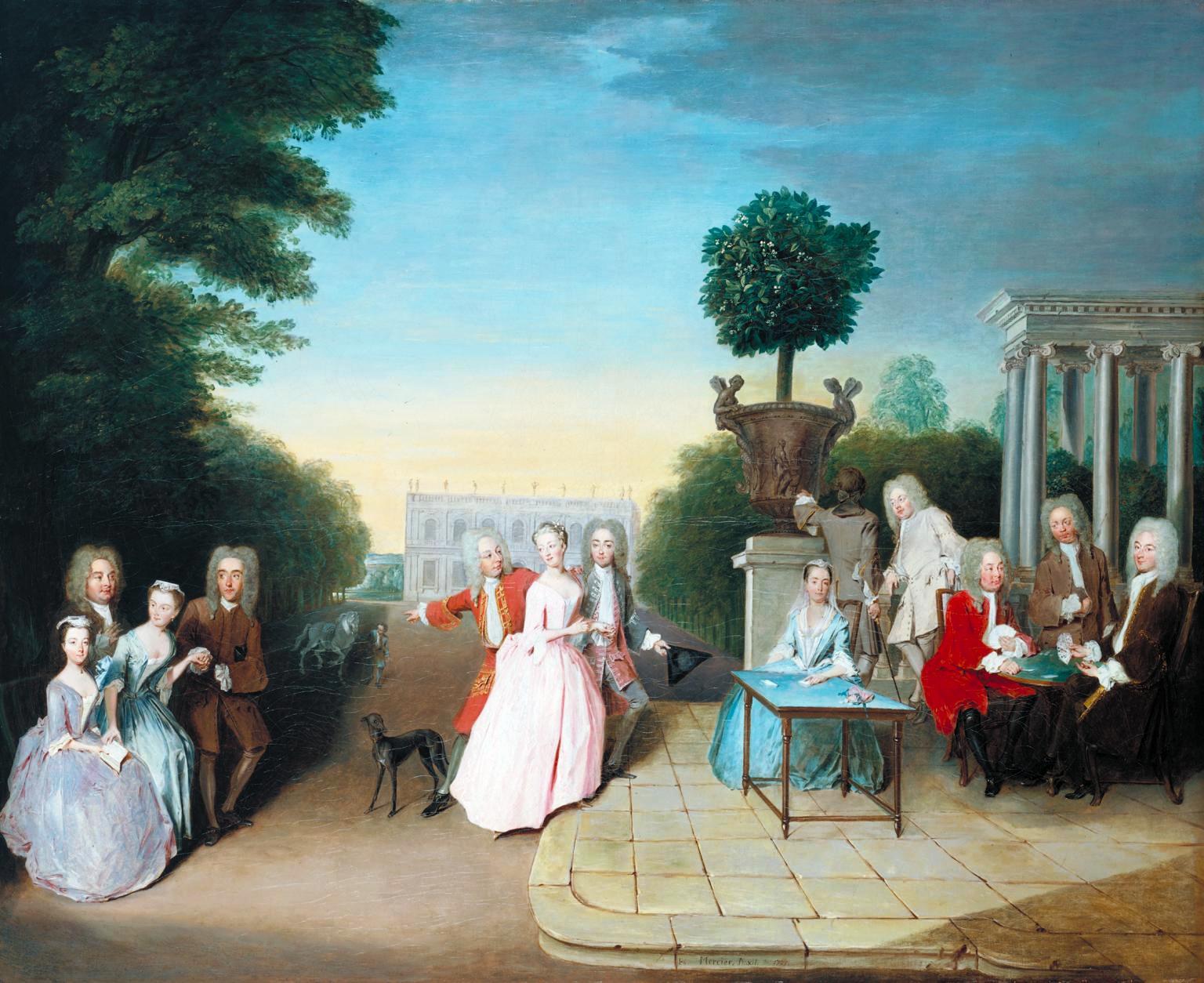 Филипп Мерсье. Семья Шуц и их друзья на террасе 1725.jpg