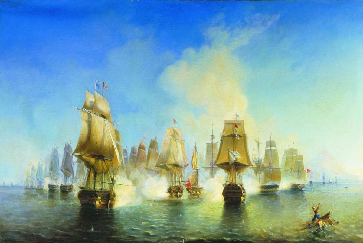 «Афонское сражение 19 июня 1807 года». Картина А.П. Боголюбова.jpg «Афонское сражение 19 июня 1807 года». Картина А.П. Боголюбова.jpg