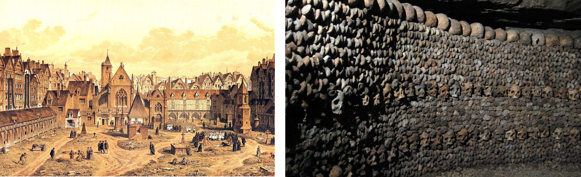 Кладбище невинных, 1550. Останки парижан в Катакомбах. (wikipedia.org) 2.jpg