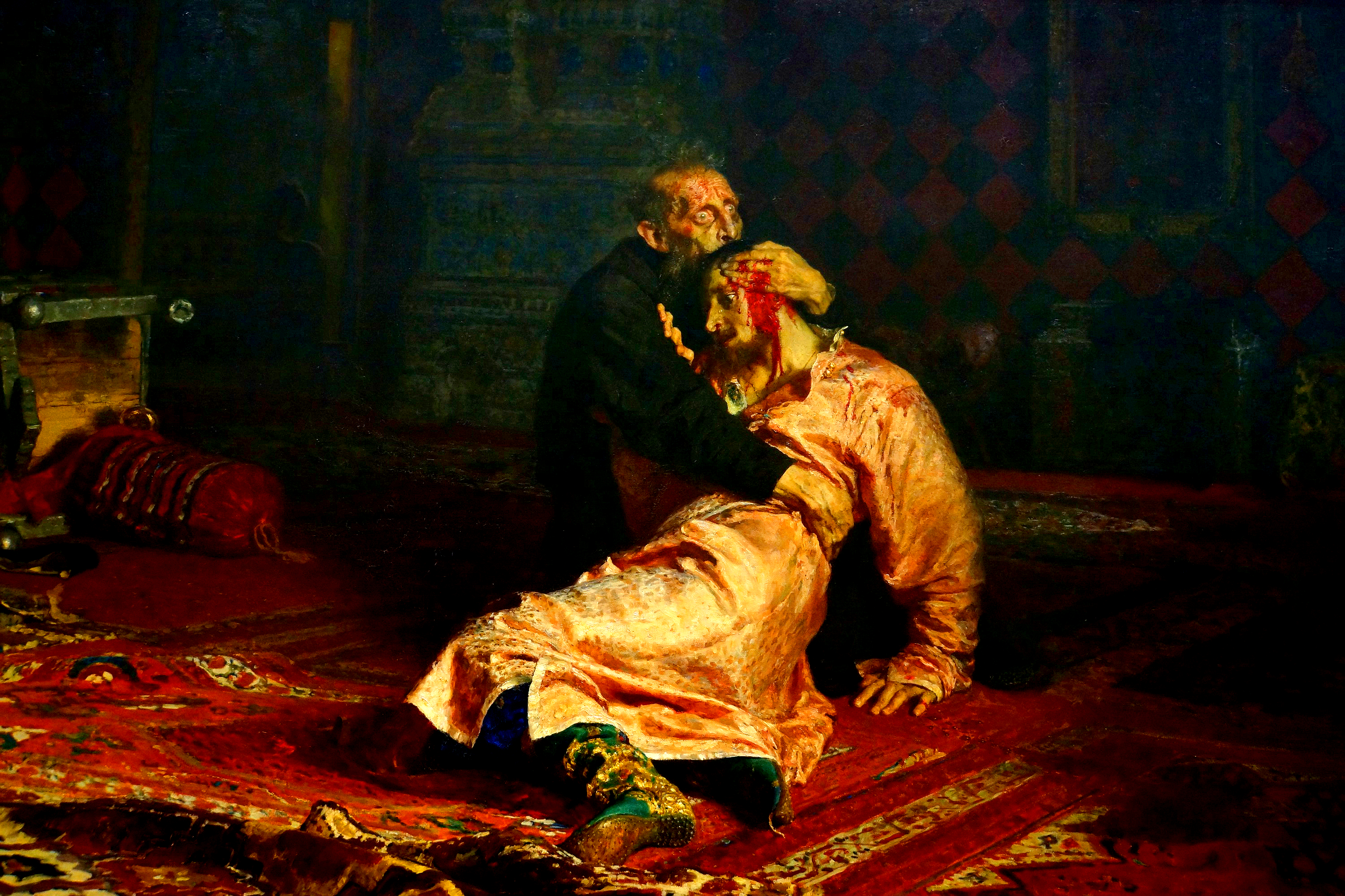 Фото 3. «Иван Грозный и сын его Иван 16 ноября 1581 года», Илья Репин, 1883 — 1885.jpg