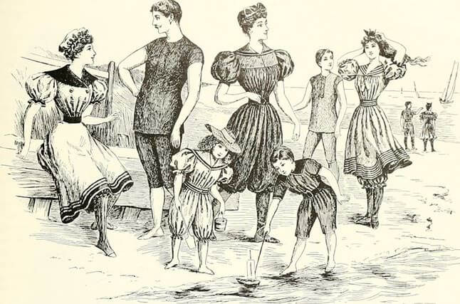 Купальные костюмы второй половины 19-го века.