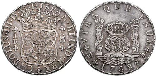 Испанский доллар 1768 года. (ru.wikipedia.org) Испанский доллар 1768 года.